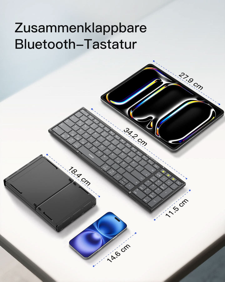 inateck DE Inateck Faltbare Tastatur Maus Set Kabellos,für iPad iPhone Mac Android Windows,N0158