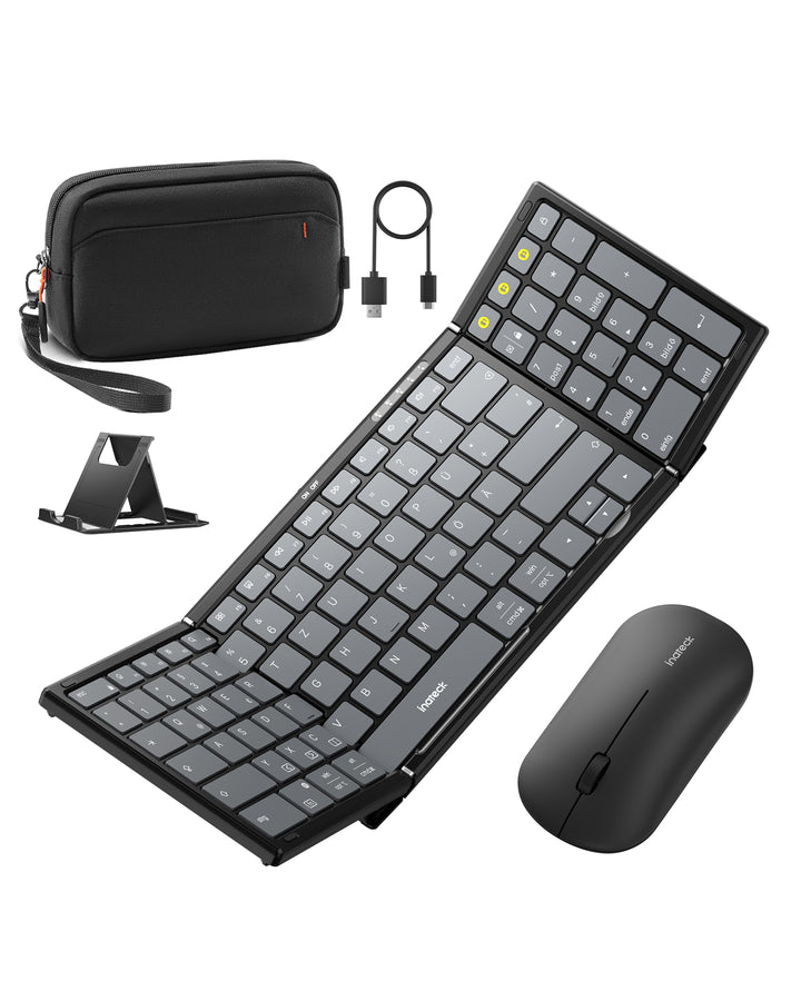 inateck DE Inateck Faltbare Tastatur Maus Set Kabellos,für iPad iPhone Mac Android Windows,N0158