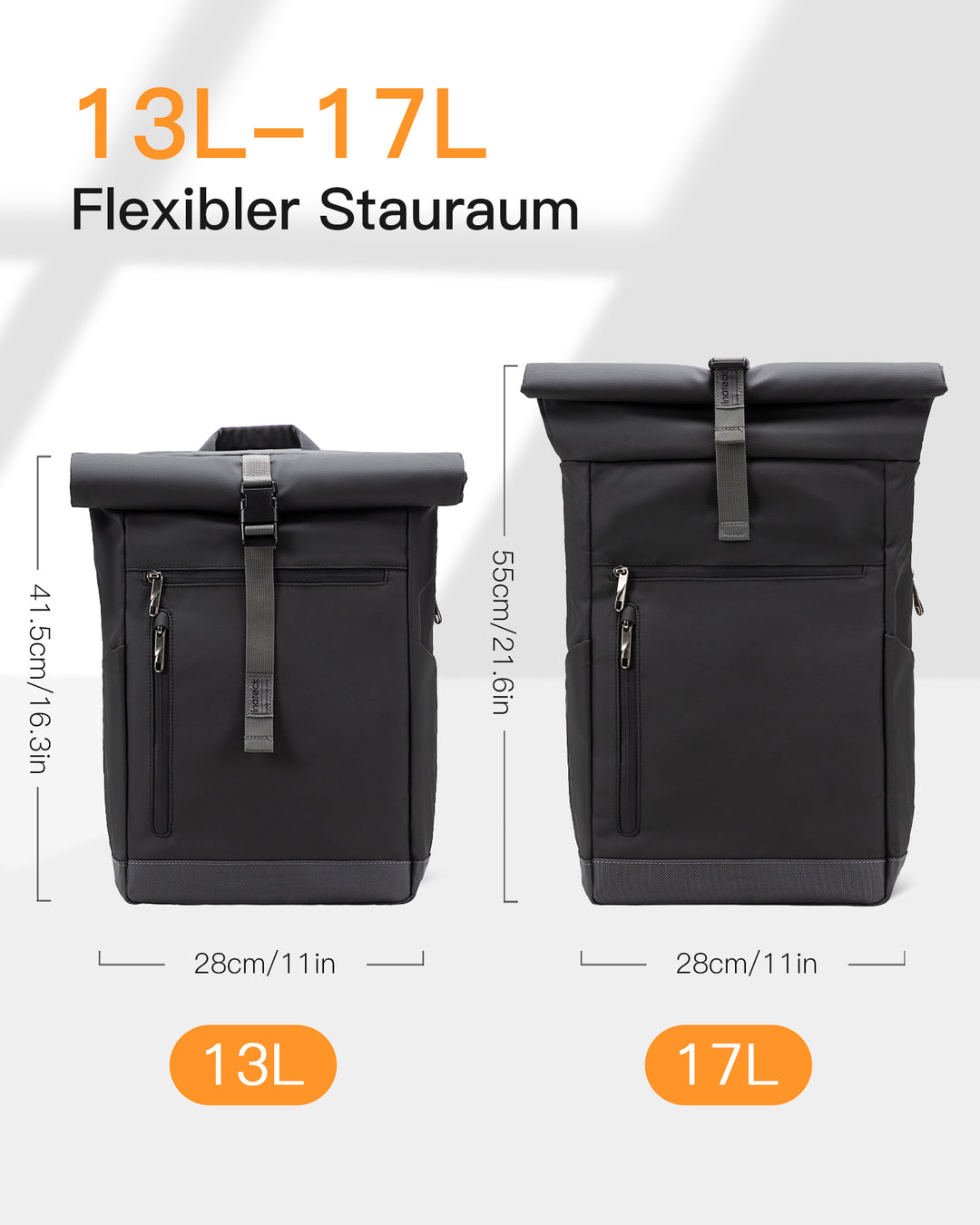 25-30L RollTop Rucksack wasserabweisend Daypack Laptoprucksack Schulrucksack, BP01003