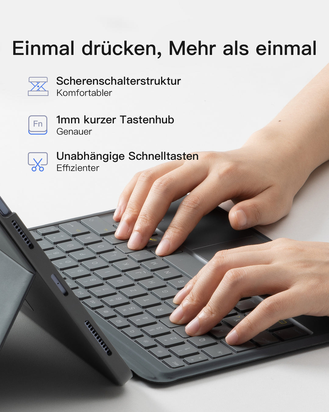 inateck DE Abnehmbare iPad Tastatur für das iPad 11" 11 Gen (A16 2025), iPad 10.9" 10 Gen (2022), KB04112