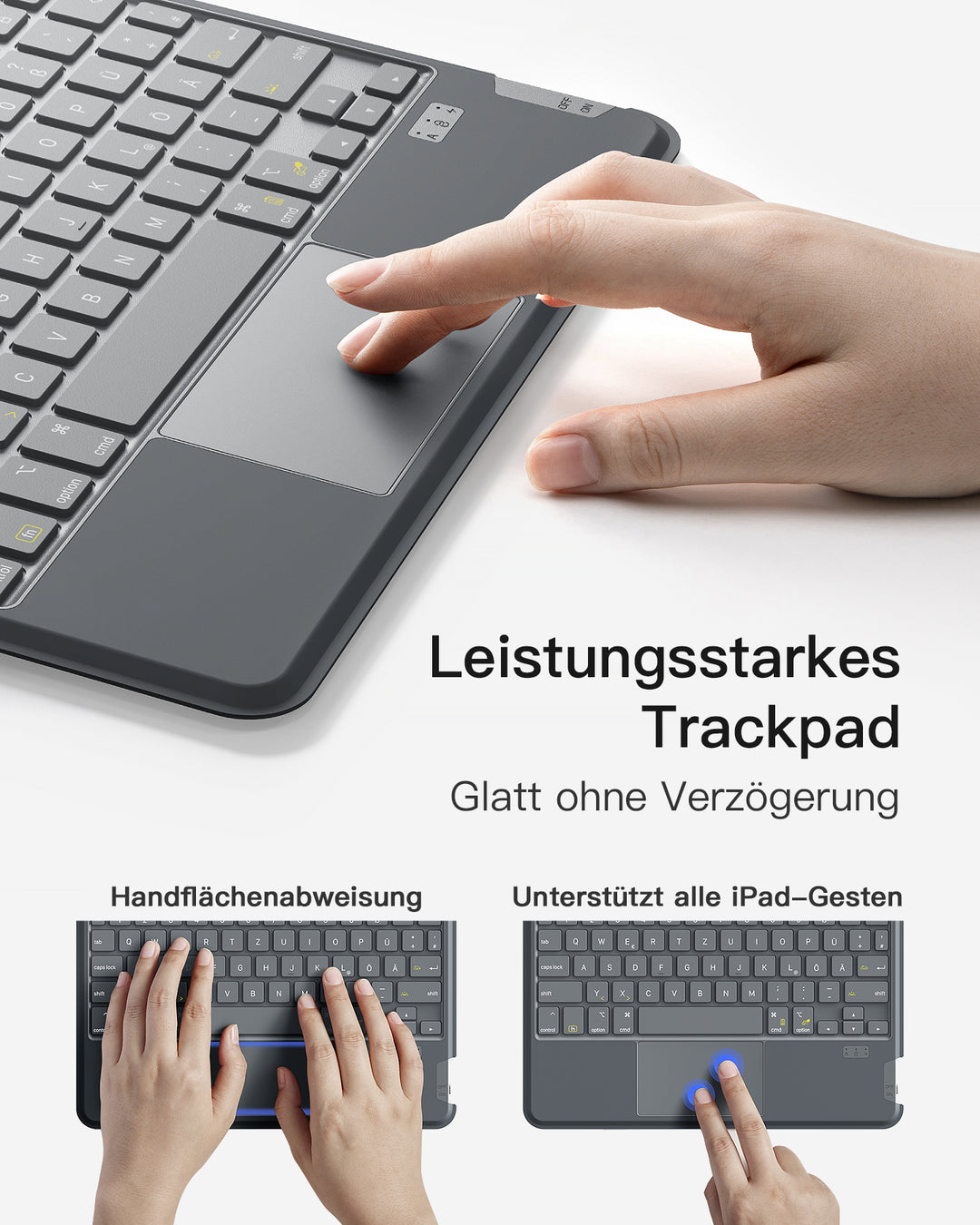 inateck DE Abnehmbare iPad Tastatur für das iPad 11" 11 Gen (A16 2025), iPad 10.9" 10 Gen (2022), KB04112