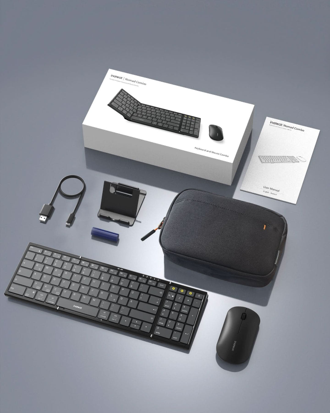 inateck DE Inateck Faltbare Tastatur Maus Set Kabellos,für iPad iPhone Mac Android Windows,N0158