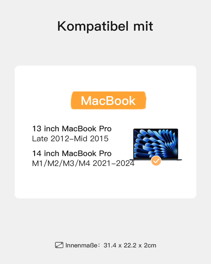 inateck DE Edgekeeper 360° Professioneller Schutz Hülle für 13" MacBook, mit Zubehörtasche, LB01011