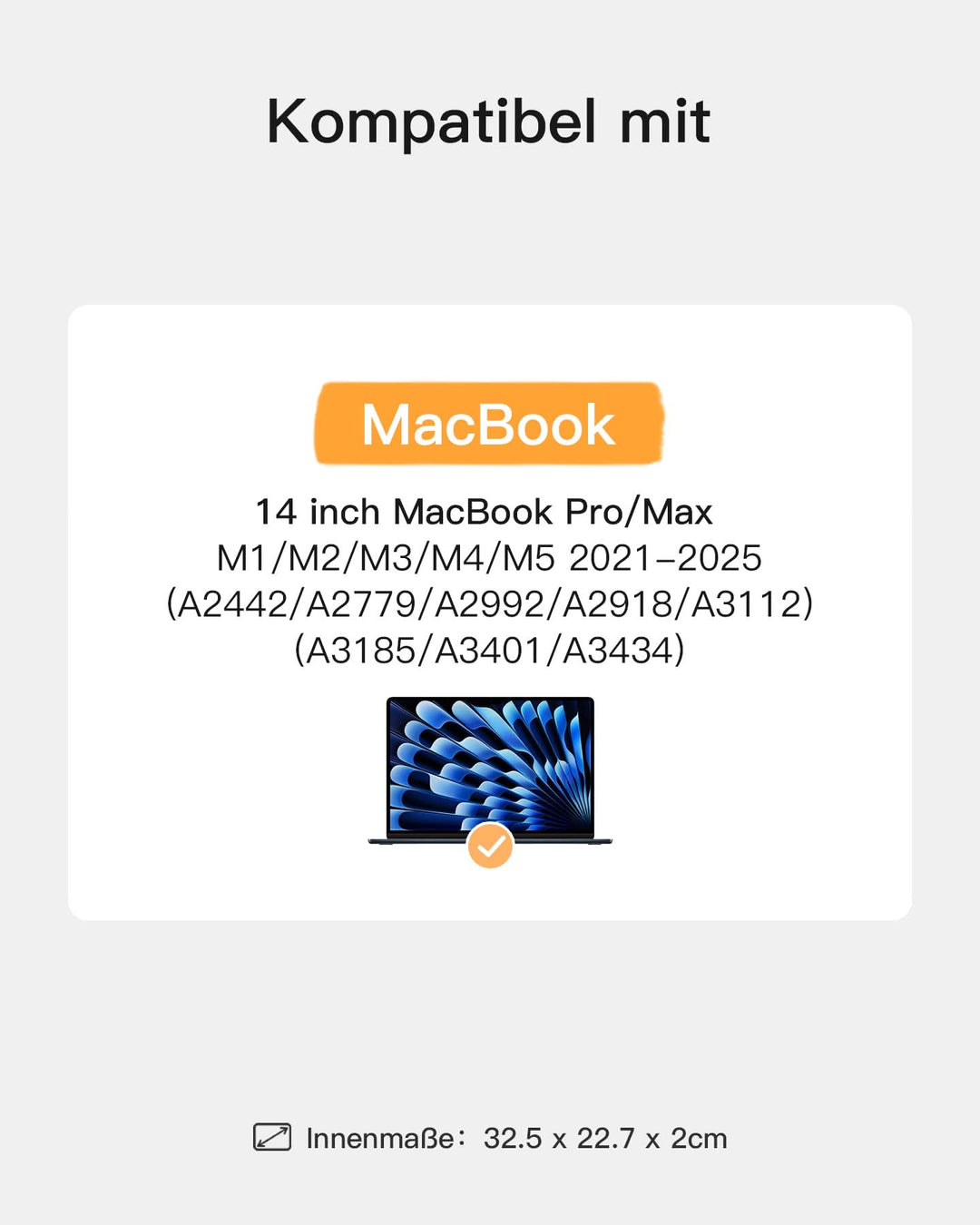 inateck DE 360° Schutz Laptop-Hülle, Großvolumen-Sleeve kompatibel mit 13" MacBook Air M4-M1 (2025-2018), 13" MacBook Pro M2/M1, LB