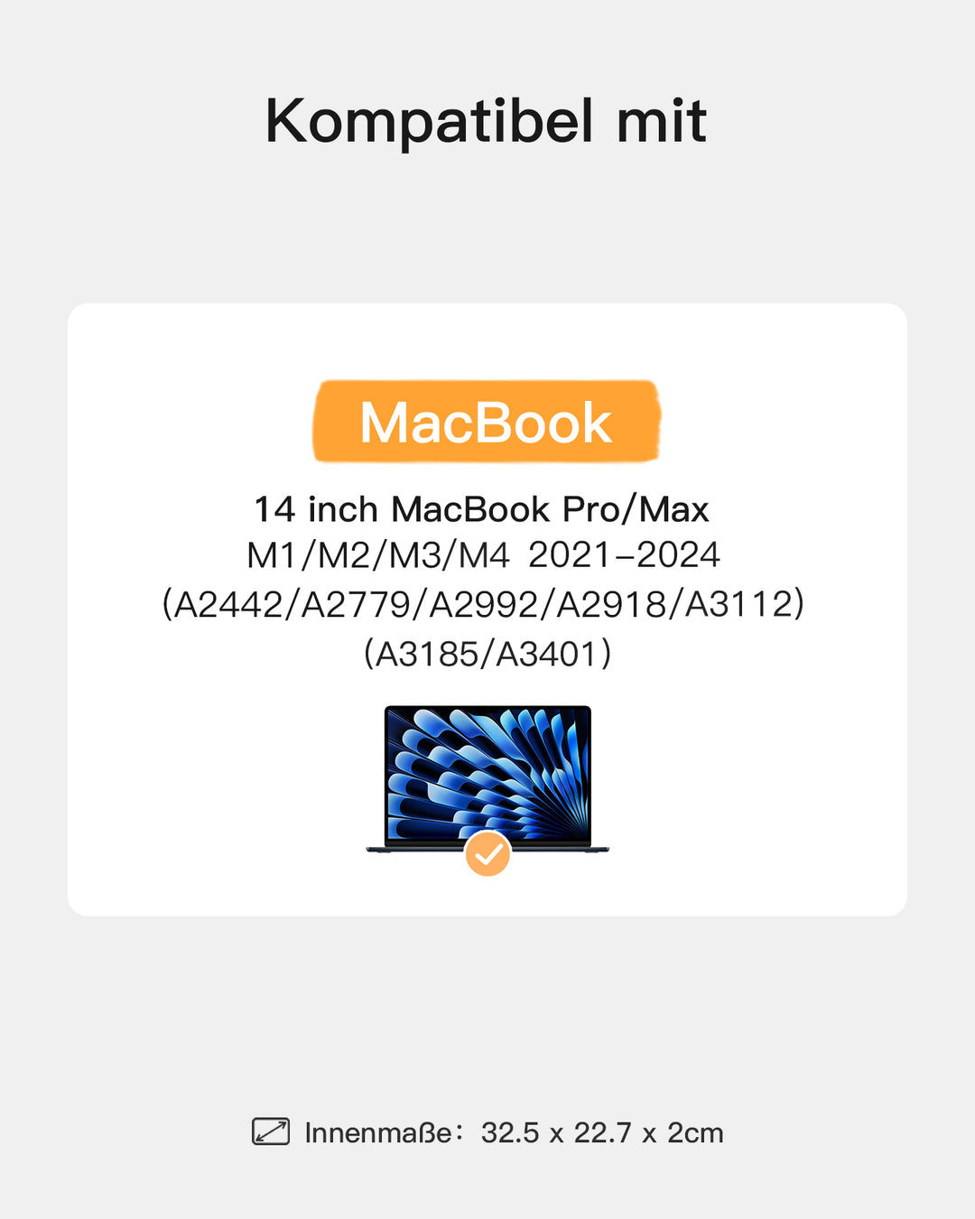 inateck DE Ultraleichte Laptoptasche Hülle 13-16 Zoll mit Zubehörtasche, LB01005