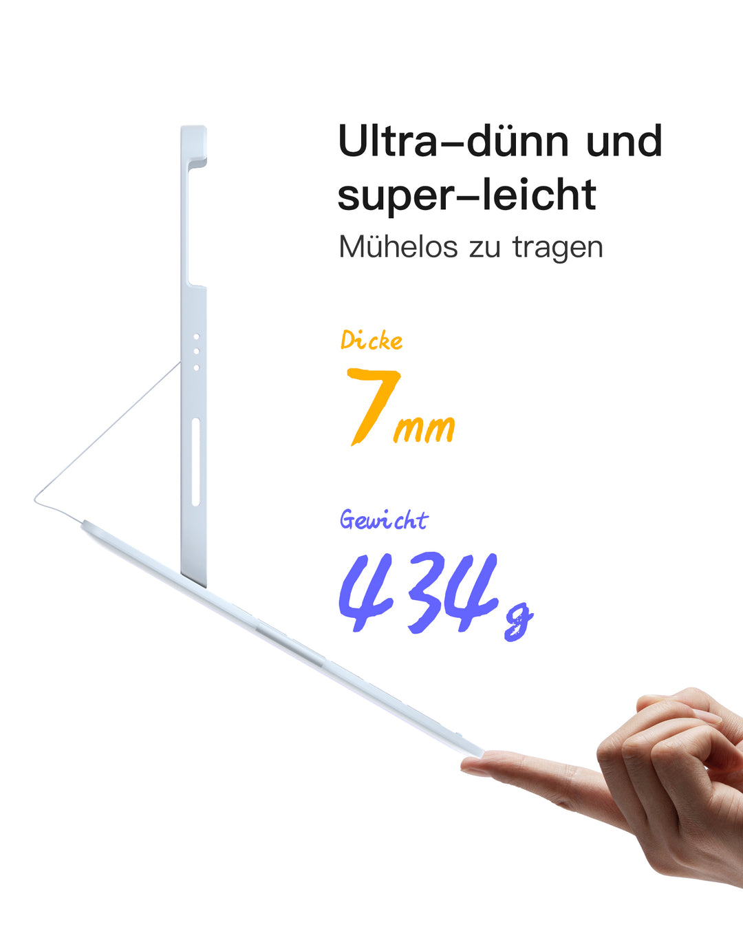 inateck DE Super-leicht Tastatur Hülle für iPad 11" 11 Gen (A16 2025), iPad 10, iPad Air 11" M3/M2 (2025/2024), iPad Air 5/4, iPad 