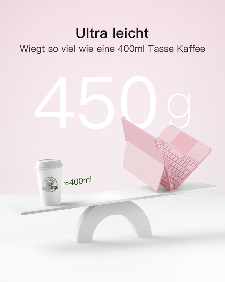 Ultraleicht Tastatur für iPad 11" (A16 2025), iPad 10, iPad Air 11" M4/M3/M2 (2026/2025/2024), iPad Air 5/4, iPad Pro 11" 4/3/2/1, QWERTZ, Acetouch, KB04122
