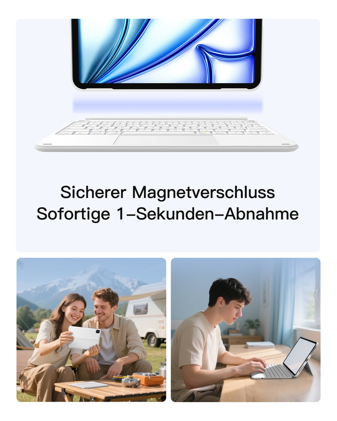 inateck DE Ultraleicht Tastatur für iPad 11" (A16 2025), iPad 10, iPad Air 11" M4/M3/M2 (2026/2025/2024), iPad Air 5/4, iPad Pro 11