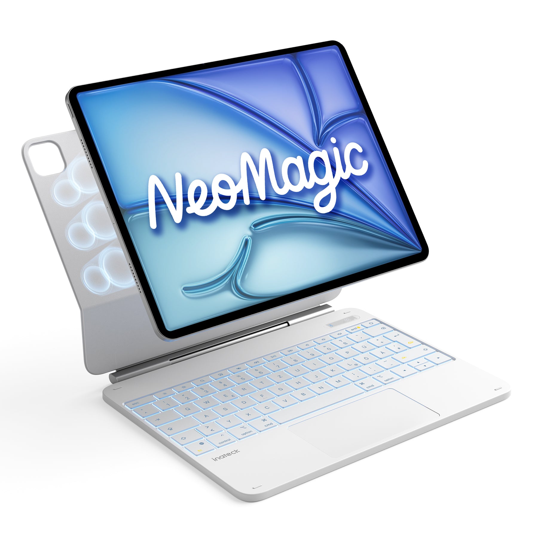 Inateck NeoMagic Magnetische Tastatur Hülle für iPad Air 13" M4/M3/M2 (2026/2025/2024), iPad Pro 12.9" 6/5/4/3 Gen,QWERTZ, KB903-13A