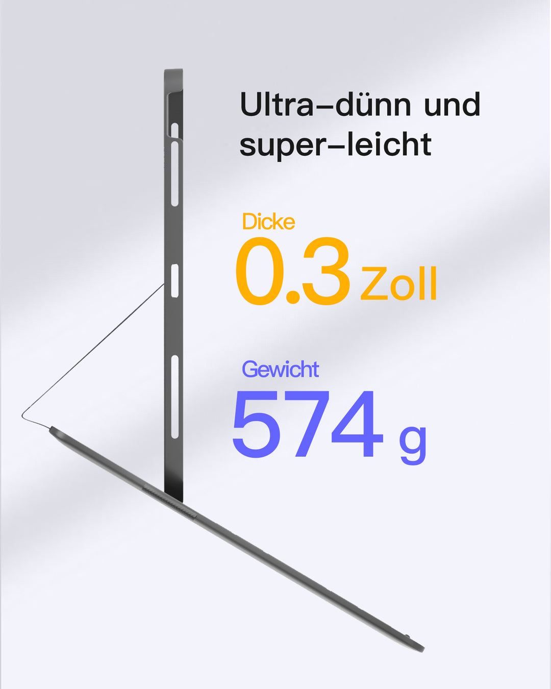 inateck DE Super-leicht Tastatur Hülle für iPad Air 13" M3/M2 (2025/2024), iPad Air 6, iPad Pro 12.9" 6/5/4/3, BK2007-13