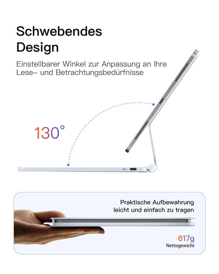 inateck DE NeoMagic Magnetische Tastatur Hülle für iPad 11" (A16 2025), iPad 10, KB09119-10