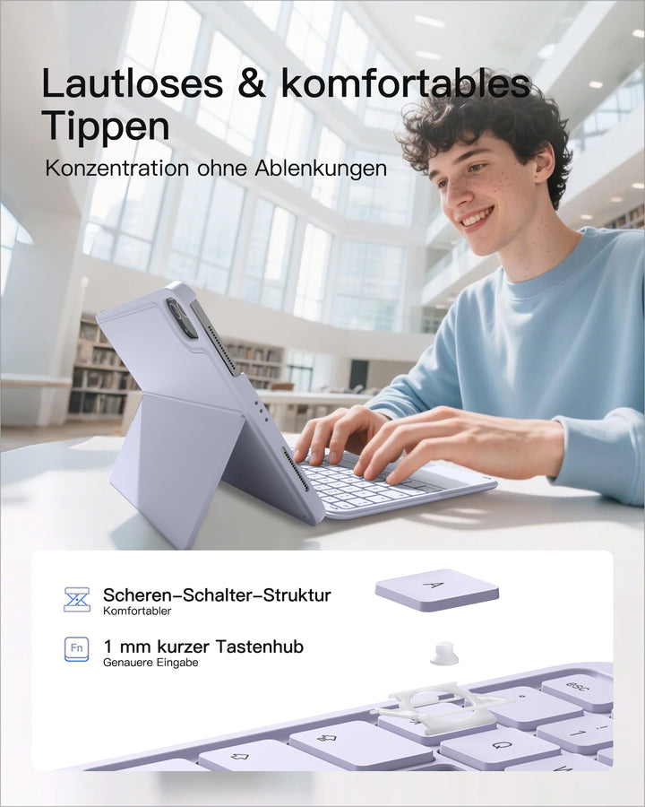 inateck DE Ultraleicht Tastatur für iPad 11" (A16 2025), iPad 10, iPad Air 11" M3/M2 (2025/2024), iPad Air 7/6/5/4, iPad Pro 11" 4/