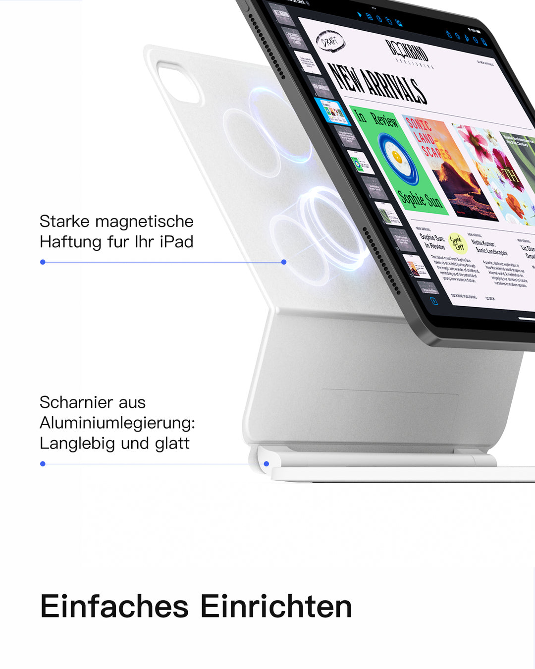 inateck DE NeoMagic Magnetische Tastatur Hülle für iPad 11" (A16 2025), iPad 10, KB09119-10
