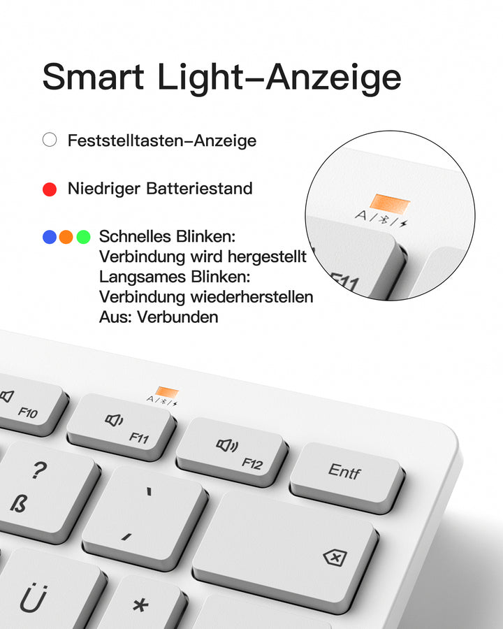Bluetooth Tablet Tastatur kompatibel mit Android/iOS/Smartphones/Windows PC/iPad, KB01003