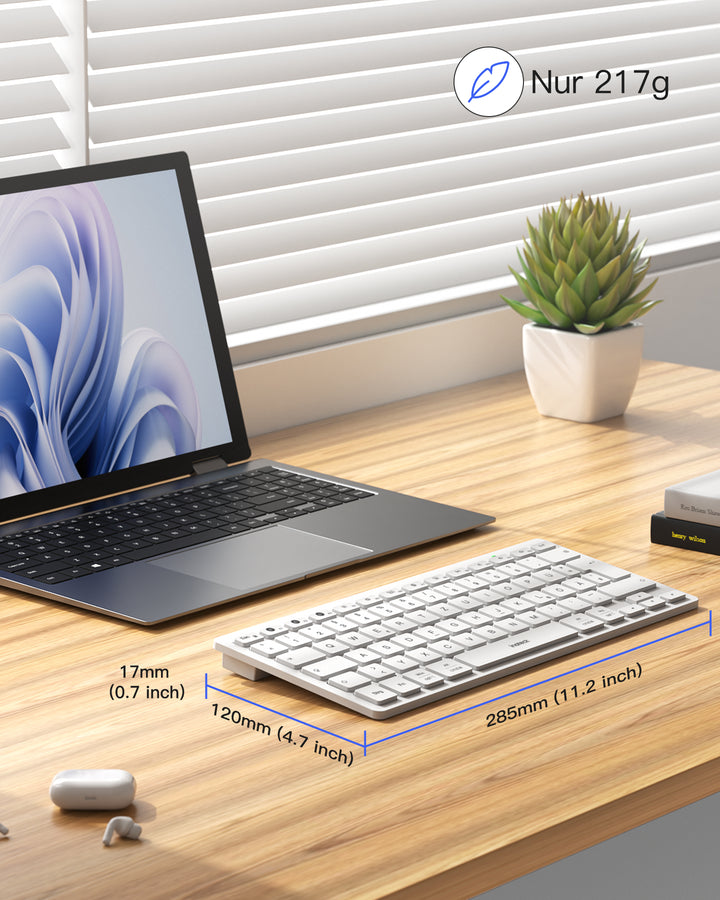 Bluetooth Tablet Tastatur kompatibel mit Android/iOS/Smartphones/Windows PC/iPad, KB01003