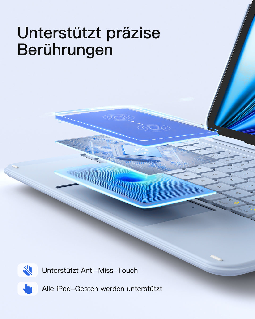 inateck DE Ultraleicht Tastatur für iPad 11" (A16 2025), iPad 10, iPad Air 11" M3/M2 (2025/2024), iPad Air 7/6/5/4, iPad Pro 11" 4/