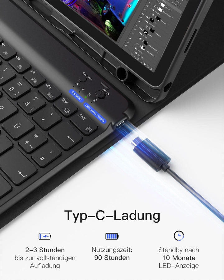 inateck DE Hülle mit Tastatur für Samsung Galaxy Tab А9+/A9 Plus 11" (2023), N0028