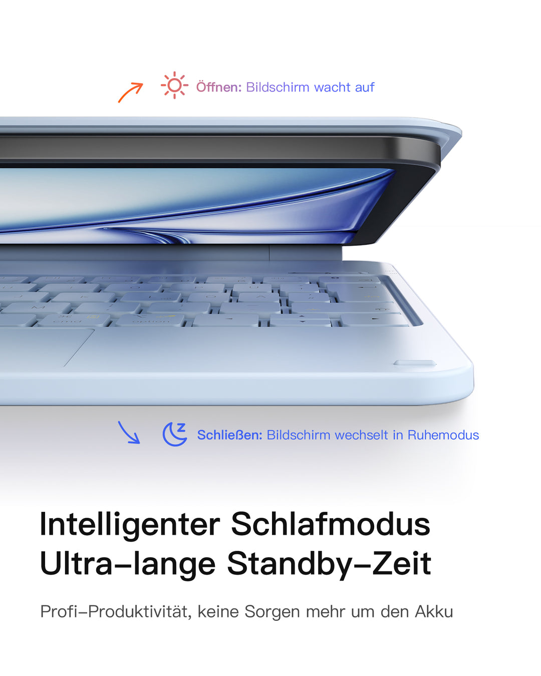 inateck DE NeoMagic Magnetische Tastatur Hülle für iPad 11" (A16 2025), iPad 10, KB09119-10