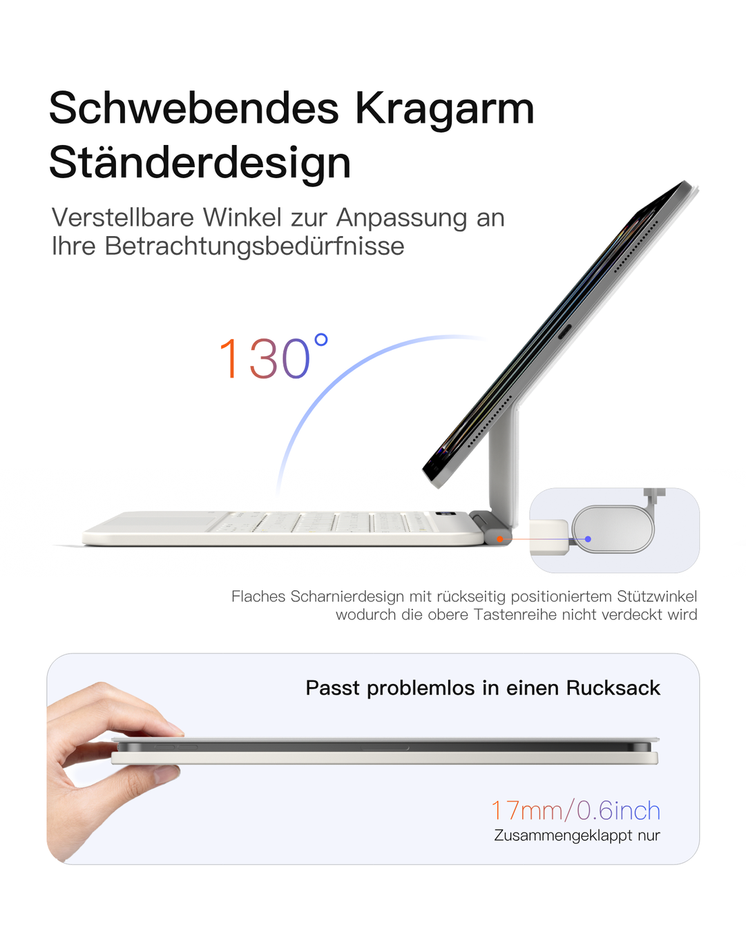 NeoMagic Magnetische Tastatur Hülle für iPad 11/10 Gen 2025 A16 11", QWERTZ, KB903-10