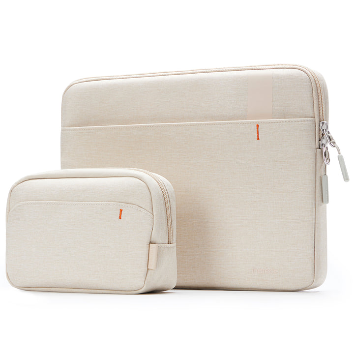 inateck DE Edgekeeper 360° Professioneller Schutz Hülle für 13" MacBook, mit Zubehörtasche, LB01011 13 Zoll Beige