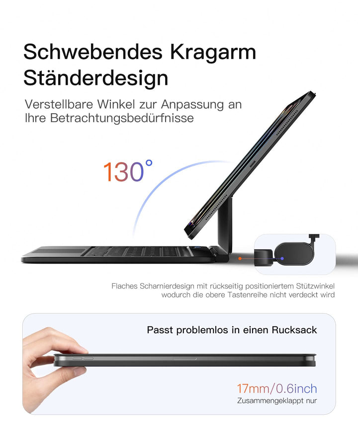 NeoMagic Magnetische Tastatur Hülle für iPad 11/10 Gen 2025 A16 11", QWERTZ, KB903-10