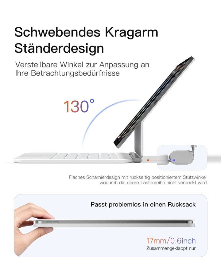 Inateck NeoMagic Magnetische Tastatur Hülle für iPad Air 11 Zoll(2025/2024), Magic Keyboard für iPad Pro 11", KB903-11A