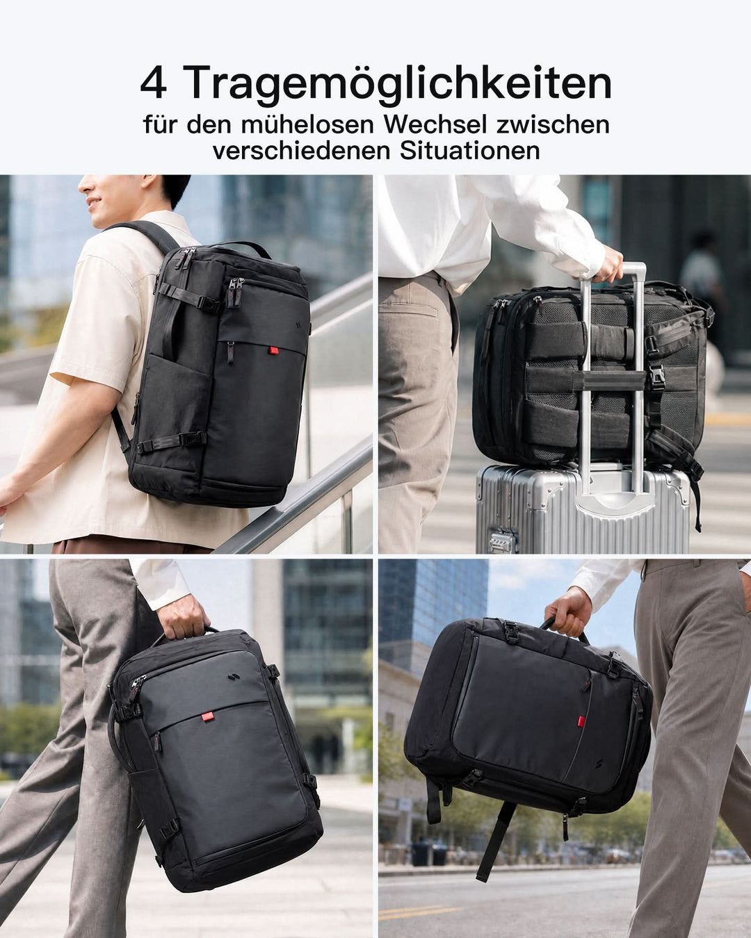 Leichter Reiserucksack 36-43L erweiterbar, TSA freundlicher Travel Laptop Backpack für Herren Damen, BPX36