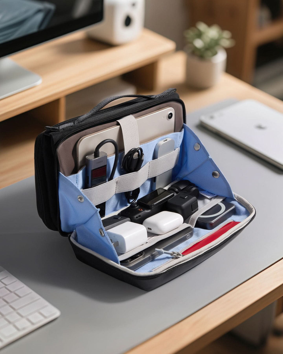 inateck DE Multifunktionaler Kabeltasche Elektronik Organizer, Spritzwassergeschütztes, ABM34