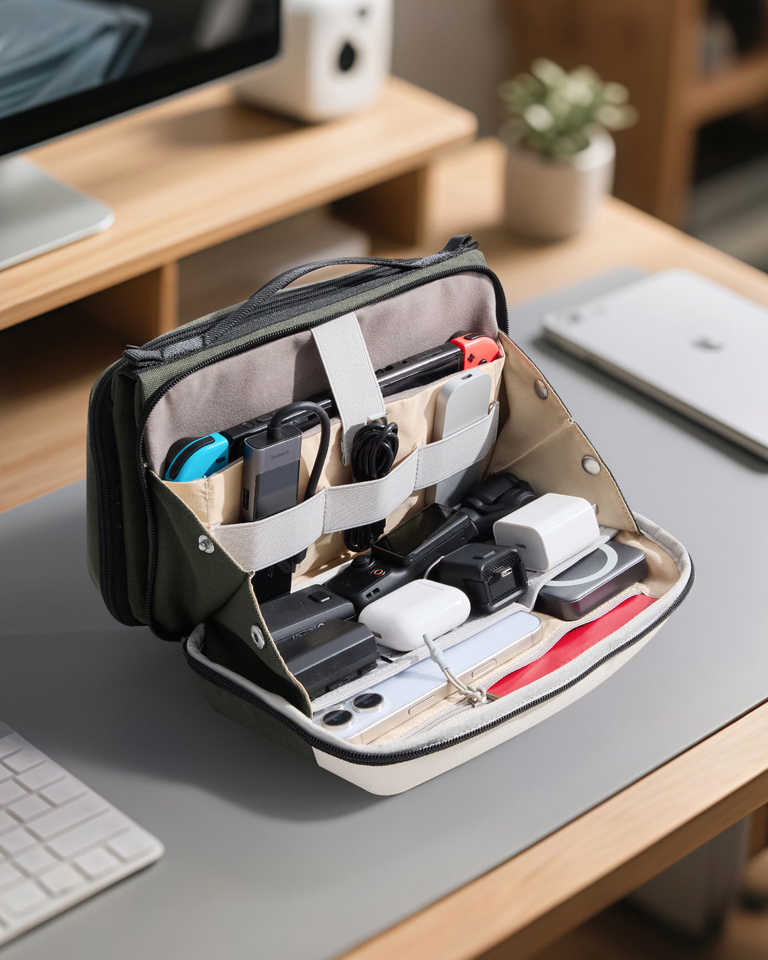 inateck DE Multifunktionaler Kabeltasche Elektronik Organizer, Spritzwassergeschütztes, ABM34