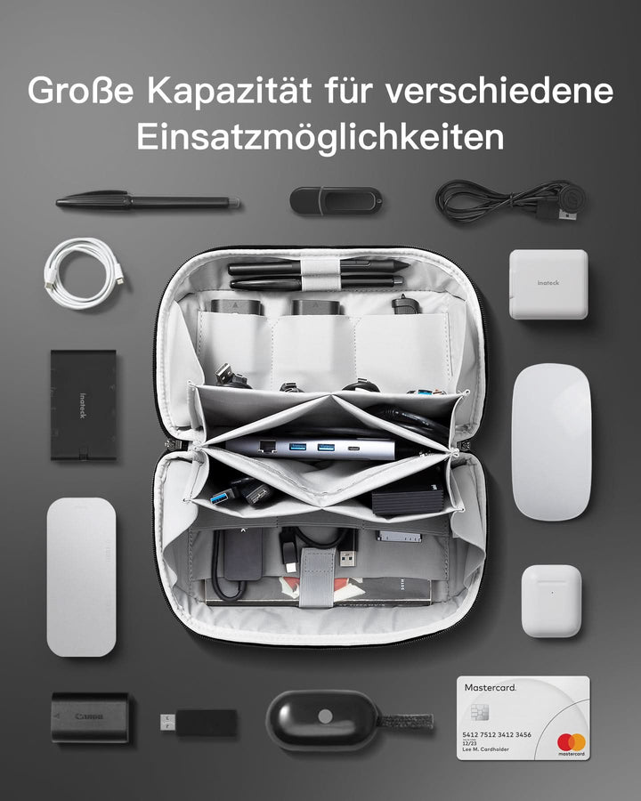 Inateck Elektronik Case Gadget Organizer Tech Tasche Kabeltasche, USB Kabel Organizer, Reisefreundlich, AB03007