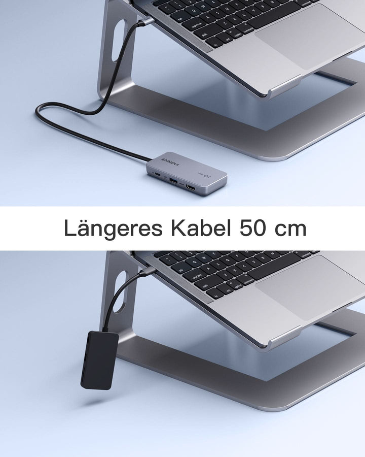 USB C Hub mit 7 Ports, USB 3.2 Gen 2 Geschwindigkeit, 50cm Kable, HB2027 - 6